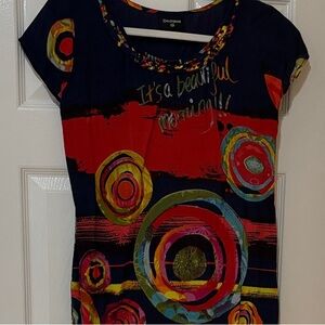 Desigual Women's Colorful Circle Print Mini Dress